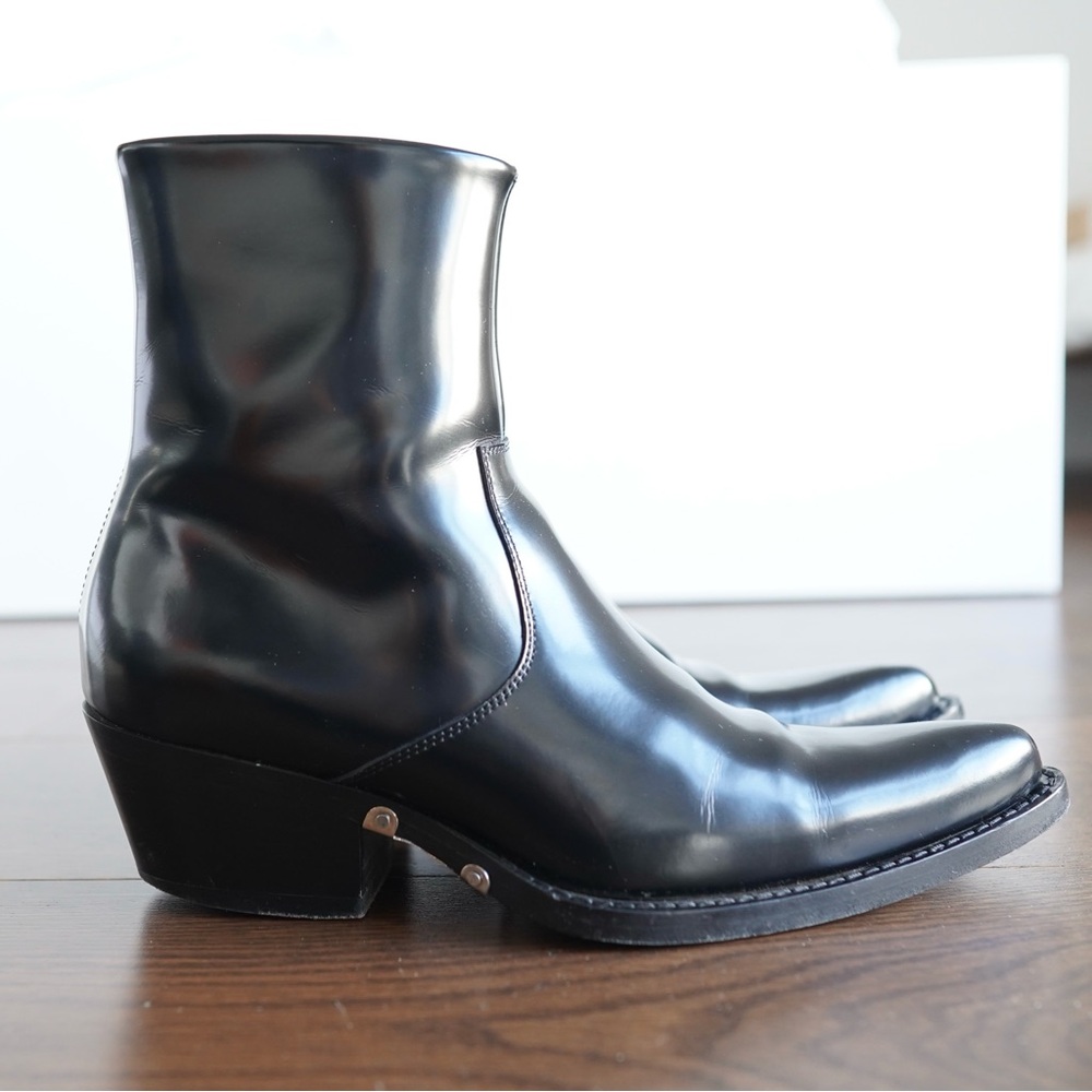 Calvin Klein 205w39nyc Black Patent Leather Boots